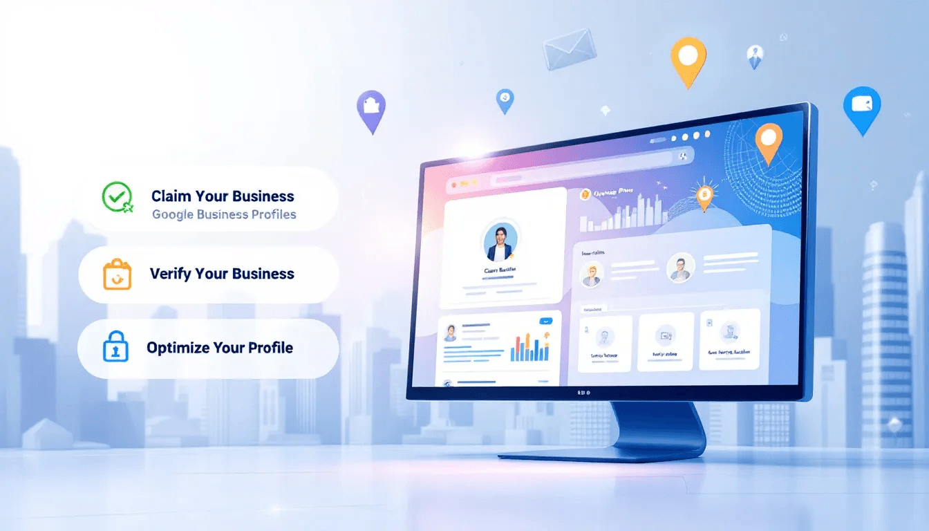 An illustration of optimizing a Google Business Profile for better visibility.