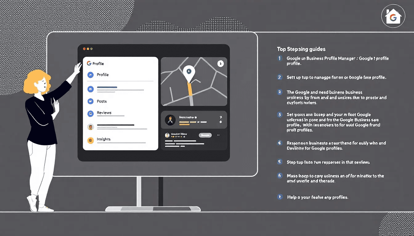 An illustration representing the Google Business Profile Manager interface.